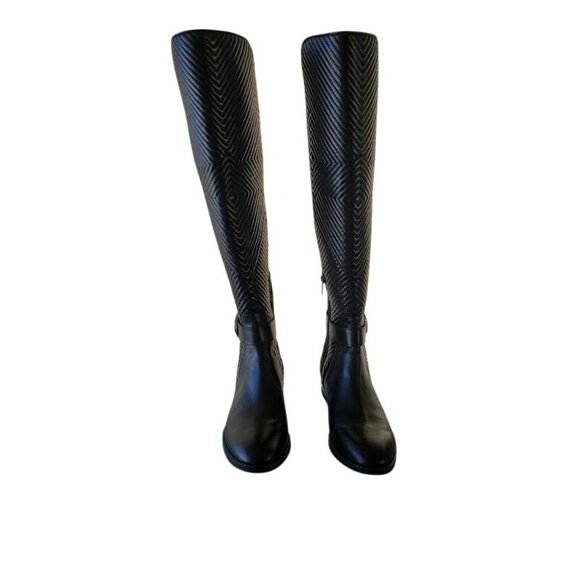 Vince Camuto VC-Pordalia Black Quilted Knee-High Riding Boots Women’s 7M - Picture 7 of 10